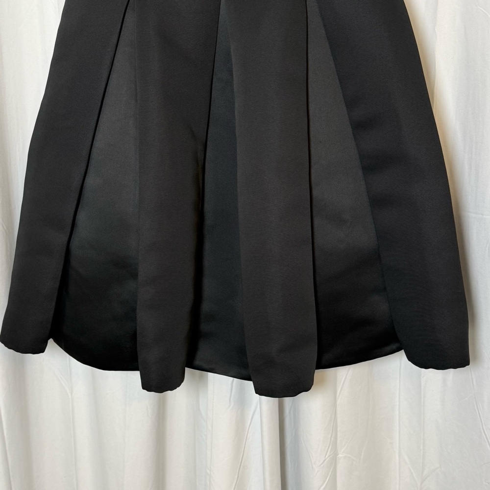Halston Heritage Black Pleated Fit & Flare Cocktail Dress NWT Size 12 - Picture 8 of 13